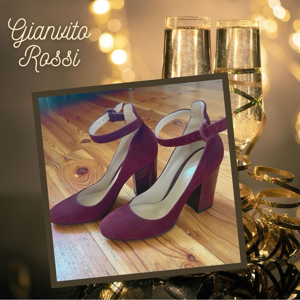 GIANVITO ROSSI - stack heel, luxury suede pumps